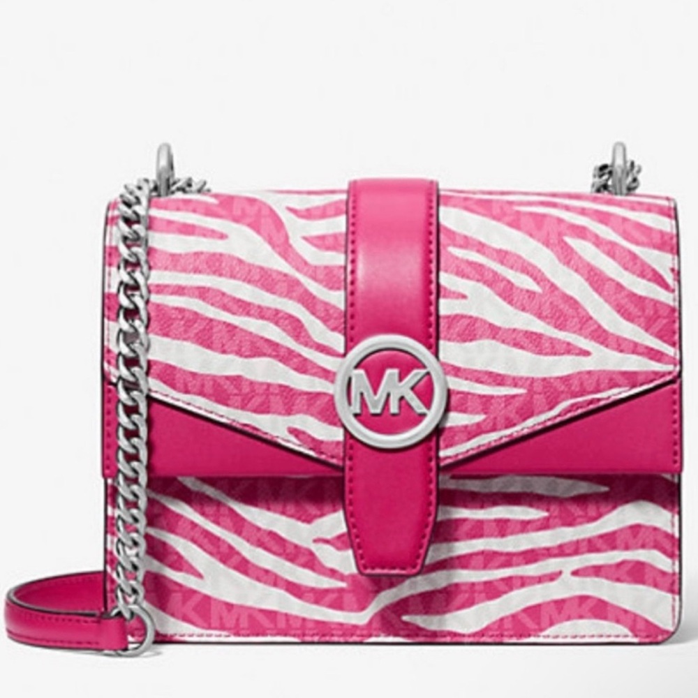 Michael Kors Pink and White Crossbody Bag